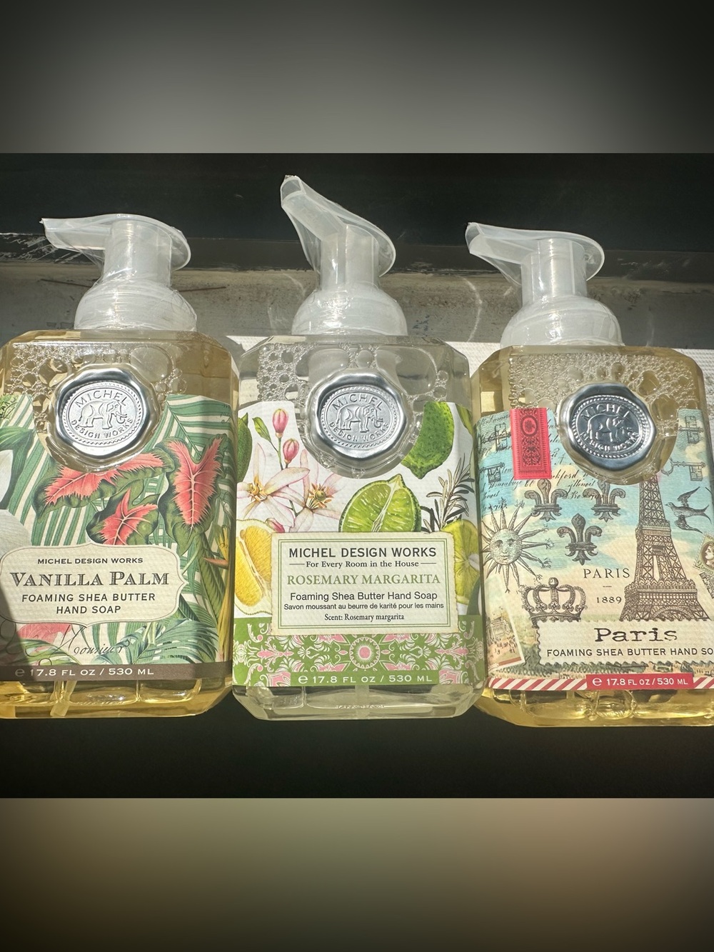 Set 3 Michel Design Works vanilla palm,Paris & Rosemary Margaritas Hand Wash